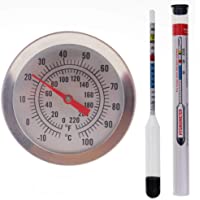 Inicio Brew Hydrometer y 300 mm Brewing Home Brew Termómetro – Kit esencial para preparación casera